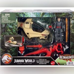 Mattel Jurassic World Legacy Collection Helicopter and Dinosaur Playset